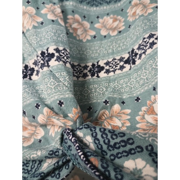 Wall Flower Ladies Sz XL Lotus Floral Print Tie Front T Shirt Hi Low Tunic - Picture 5 of 12